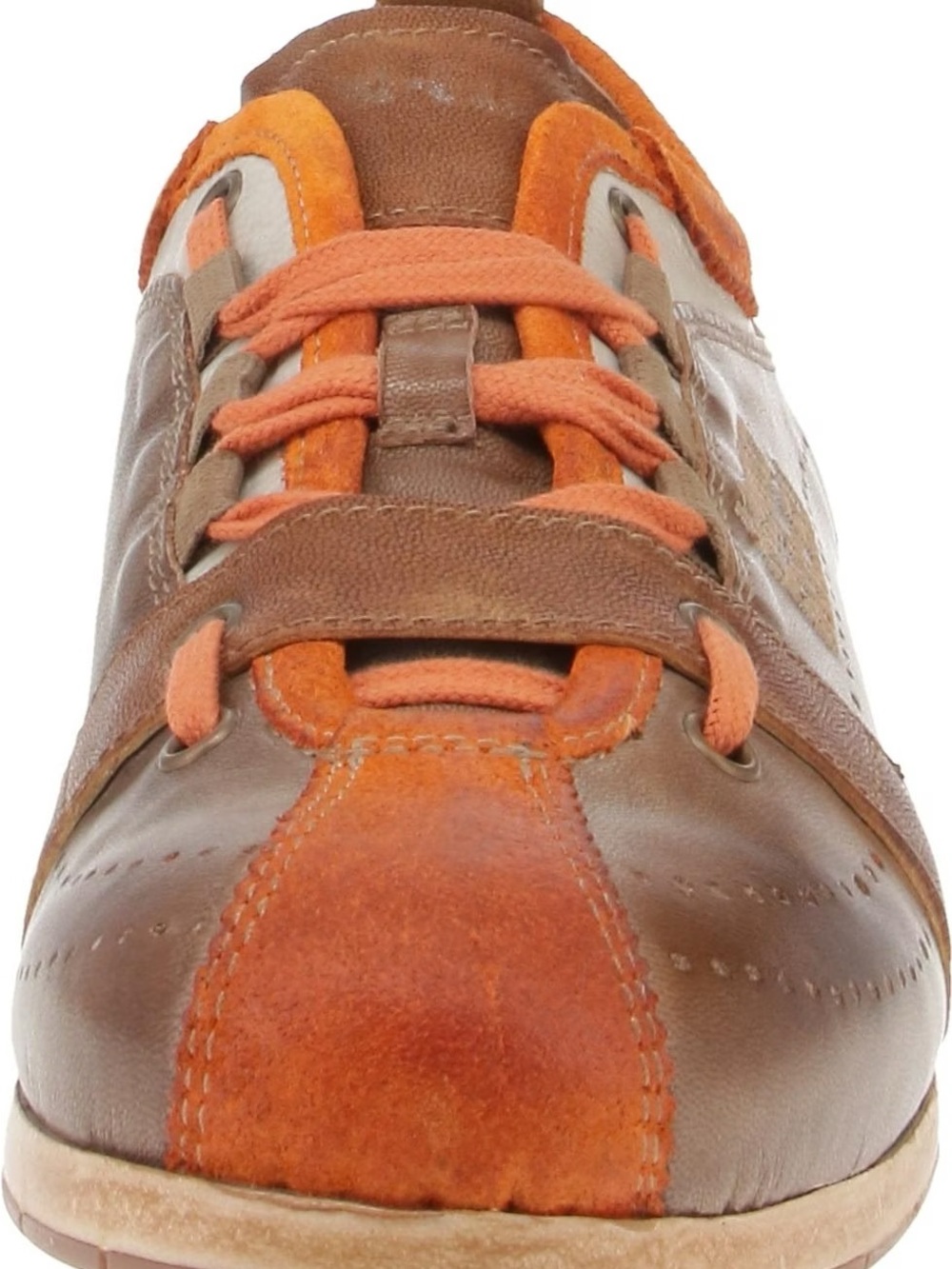 Orange and Brown Suede / leather Casual Sneaker. Italian